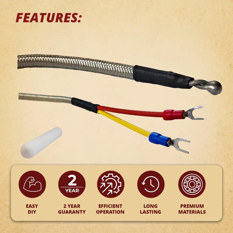 Pellethead Replacement Quadrafire 800, 1000, 1100i, 1200, 1200i Thermocouple +