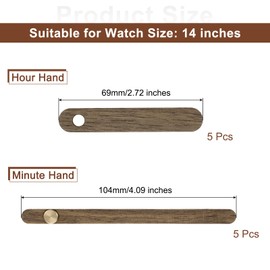 uxcell 5 Set Wooden Clock Hands Only,Walnut Wood Clock Hands Clock Making Kit for Clock DIY Repair Part Replacement Fit for 10 Inch Wall Clock, 4.09 Inches