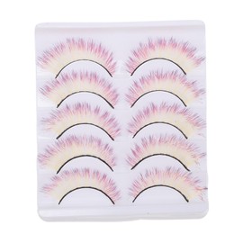 BIUDECO 5 Pairs Graduated Color Faux False Lashes 3d for Women Girls Glamorous Look Comfort