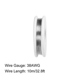 sourcing map 0.1mm 38AWG Heating Resistor Wire Wrapping Resistance Wires for Heating Elements 32.8ft