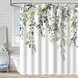 FAIRYGATE Shower Curtains Mould Proof Resistant Garden Flowers Scenery Shower Curtain Decoration Waterproof Fabric Bath Curtain Bathroom Door Screens B9605