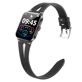 Compatible for QONBINK Smart Watch Bands, 22mm Slim Vintage Leather Strap Replacement Compatible for QONBINK, ganopterygon, Jacoosa L70 1.85" Smart Watch, Compatible for JeeJTek Gaea TGW008, REVV