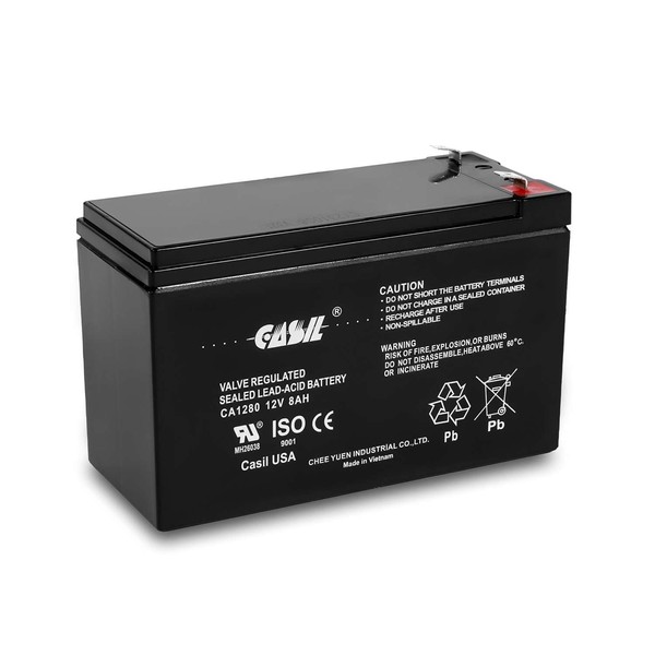 Casil CA1280 12v 8ah F2 GT12080-HG Battery Verizon Fios Replacement Replaces GoldTop HG Battery