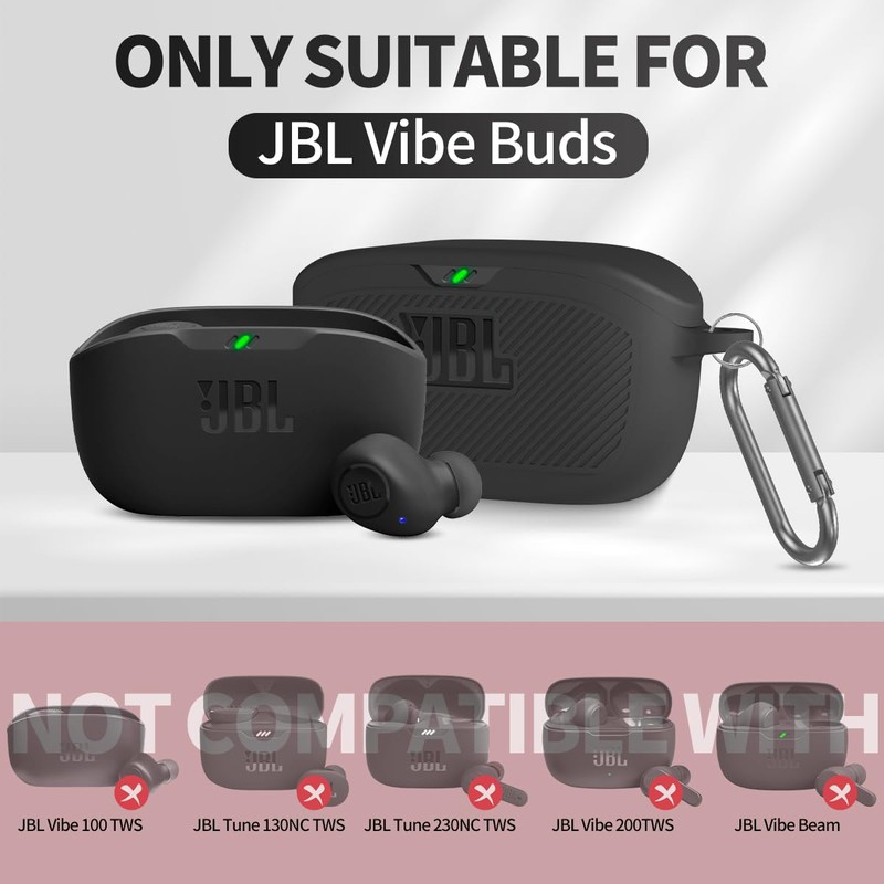 WADVCU for JBL Vibe Buds Case Cover, Silicone Protective Portable