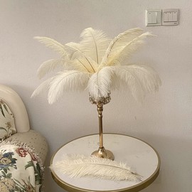 Ivory 10pcs 16-18inch Ostrich Feathers for Wedding Centerpieces Christmas Plume Home Decorations Party