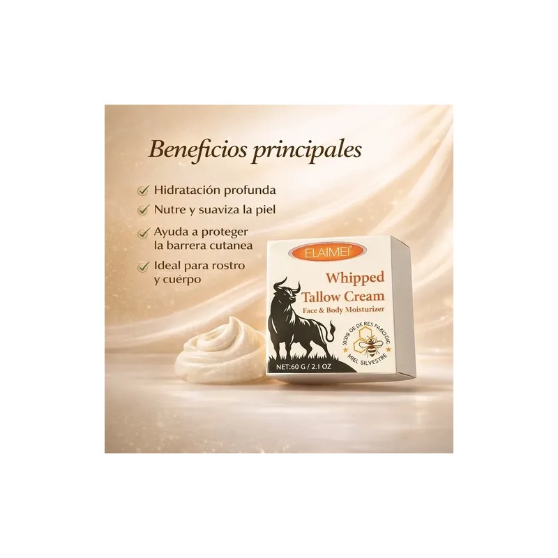 Crema Natural Sebo De Res Humectante Facial Y Corporal,kit 2