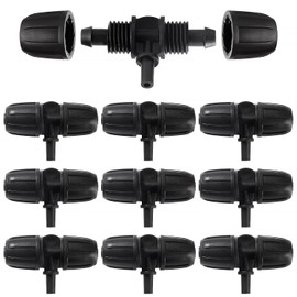 VooGenzek VooGenzek 10 Stücke 8/12 mm bis 6mm Tropfbewässerungsarmaturen, 3-Wege Barbed Garten Schlauch Verbinder, Barbed Tee Anschluss, Bewässerung Verbinder, für Garten, Rasen