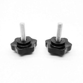 10pcs M6-1.0x20mm Star Hand Knobs,Plastic Black Cap Clamping Knob. (Size: 32×6×20).