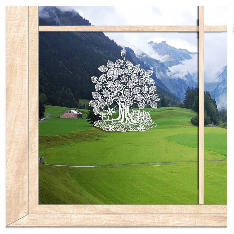 Set of 4 Window Stickers Four Seasons Trees High-Quality Window