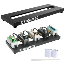 Ex Lightweight Aluminum Guitar Pedal Board w/ 9V Power Supply & Daisy Chain Cables