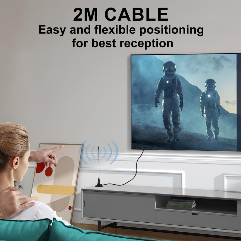 DVB-T/DVB-T2 TV Antenna DTA180 - High Performance Mini Antenna with