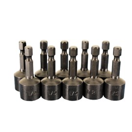 TEMO 10 pc Impact Ready Nut Driver 1/2 Inch Magnetic Nutsetter Set