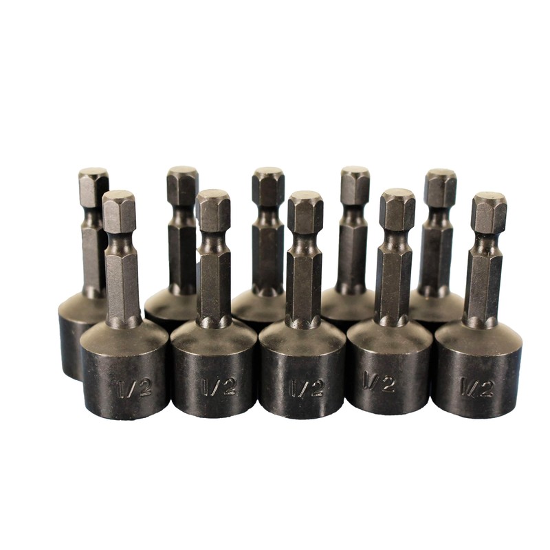 TEMO 10 pc Impact Ready Nut Driver 1/2 Inch Magnetic