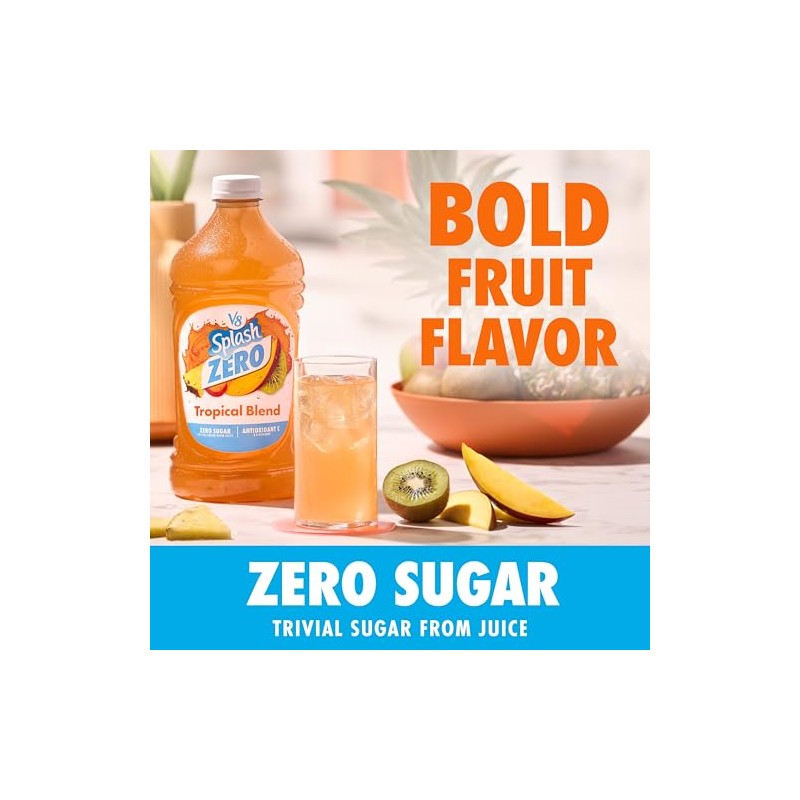 V8 Splash Zero Sugar Tropical Blend Flavored Beverage, 64 fl