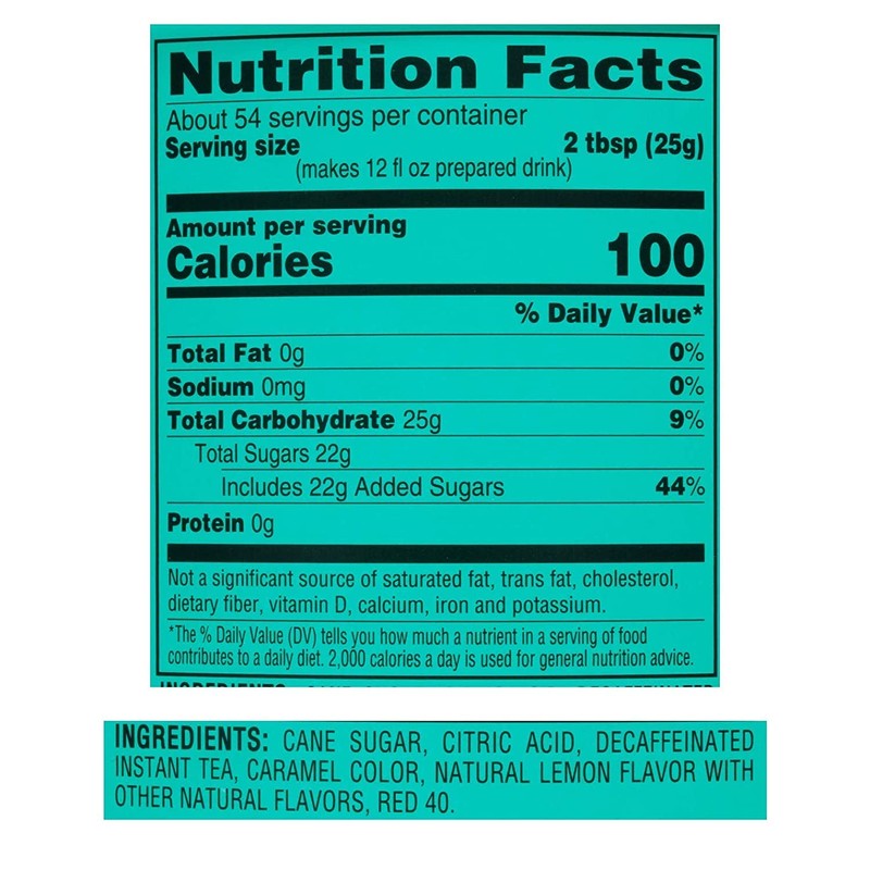 4C Powdered Drink Mix Cannisters, Decaffeinated Iced Tea 3 Pack,