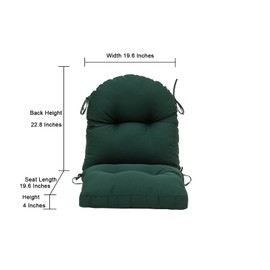 QILLOWAY Indoor Outdoor Seat Back Chair Pads Tufted Cushion, Spring/Summer Seasonal Replacement Cushions. (Set of 2, Mallard/Forest Green)