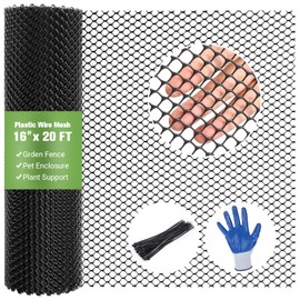 Wesketch Mesh Tree Guard Trunk Protectors, Plastic Wire Mesh Fence, Flexible Net Tree Guard 16 in x 20FT with 50 Zip Ties, Tree Bark Protector from Deer, Trimmers, Weed Whackers, Rabbits-White