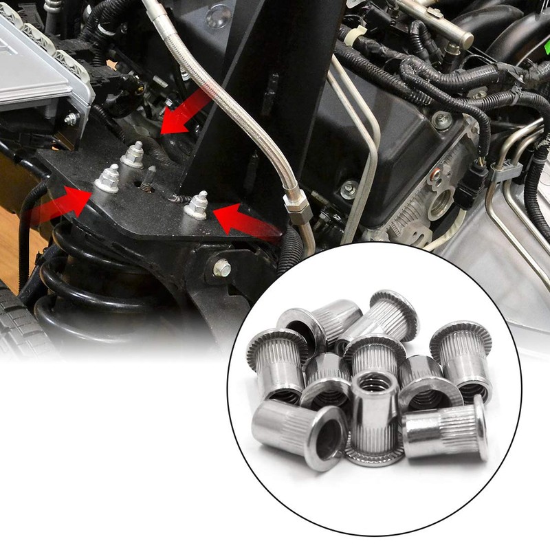 sourcingmap 10Pcs 304 Stainless Steel 1/4-20 UNC Car Flat Head