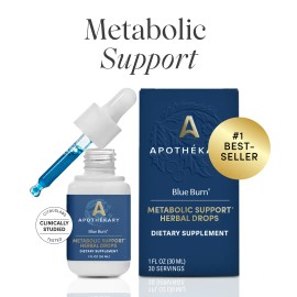 Metabolic Support Herbal Liquid Drops, Antioxidant Rich Plant Based Formula, Alcohol Free, Gluten Free, Vegan, Third Party Tested, Made in USA