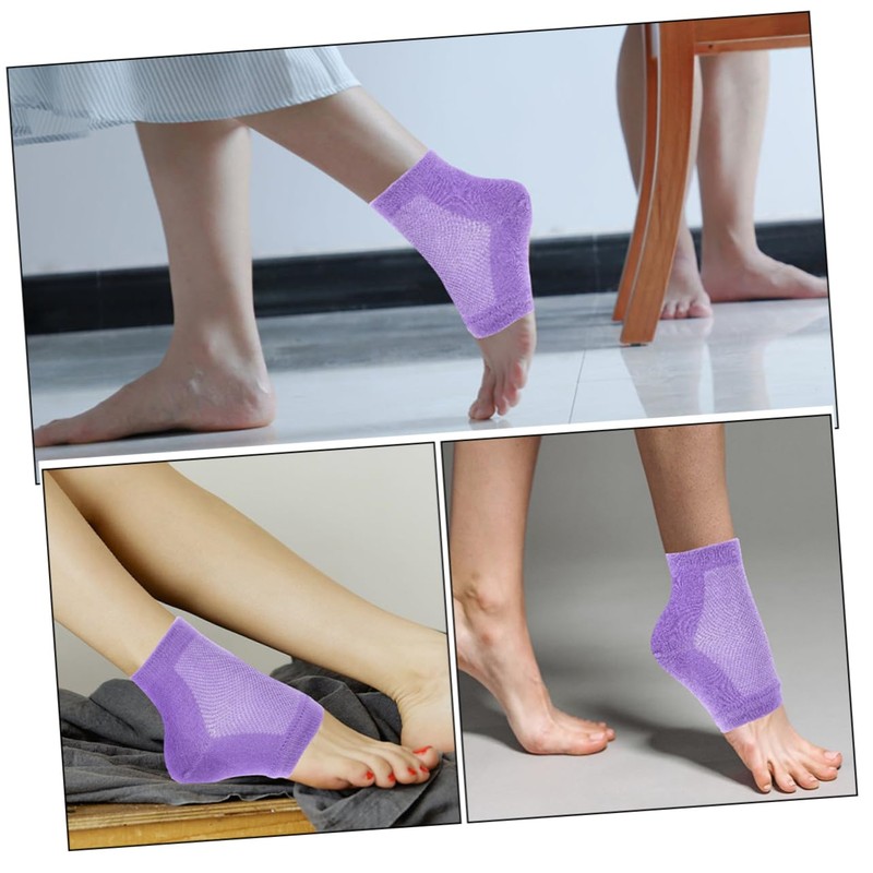 Mikinona 4pairs Moisturizing Heel Socks for Dry Cracked Heels Soft