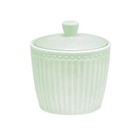 GreenGate Ceramic Sugar Bowl Alice Green Sugar Pot Everyday Tableware Pale Green Tin