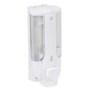 axentia 133170 Hanging Soap Dispenser, White, Approx. 7.5 x 19