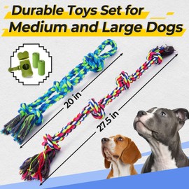 Eefitoys 5 Pack Heavy Duty Dog Rope Toy for Aggressive Chewers, Tough Tug of War Dog Toys for Large, Medium and Samll Dogs