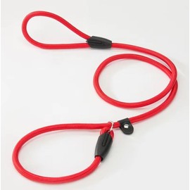 Durable Slip Lead for Dogs – 6ft Rope Leash, 12mm Thick, Adjustable & Anti-Choke Design for Small, Medium & Large Dogs – Available in Black, Green, Blue & Red (Red)