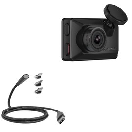 BoxWave Cable Compatible with Garmin Dash Cam X310 - MagnetoSnap PD AllCharge Cable (100W), Magnet Charging Braided USB Type-C Micro - Jet Black