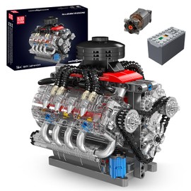 Mould King 10171 V8 Engine Car Building Kit - LSX454 V8 Engine Model Kit That Works with Motor (487 Pieces) - Collectible STEM Toy for Kids & Adults 8+