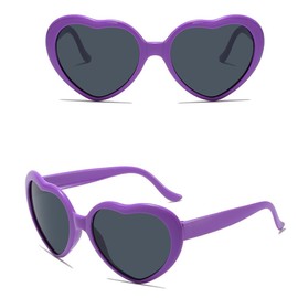 Yumatch Vintage Heart Shape Sunglasses for Women, Classic Retro Polarized Sunglasses Ladies Sunglasses,Purple
