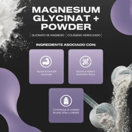 VITAL BOTANICS  Glicinato de Magnesio En Polvo 3000 mg (3g) Con Colágeno Hidrolizado  80 Porciones Sin Sabor  Suplemento de Magnesio Sin Azúcar       