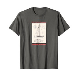 Catalina 30 MKI Sailboat Line Drawing T-Shirt