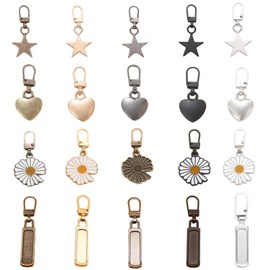 Zip Replacement 20 Pieces Metal Zip Zipper, 5 Colours Zip Repair Set, Removable Zip for Jackets, Suitcases, Backpack