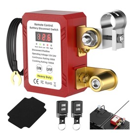 Remote Battery Disconnect Switch 300A 12V-24V Positive Side Kill Switch for Car with Led Voltage Display Anti-Theft Automatic Shut Off Switch for Auto Truck Boat