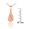 Hoops & Loops Rose Gold Flashed Sterling Silver Teardrop Filigree
