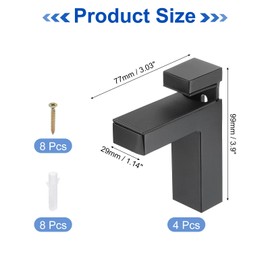 uxcell 4Pcs Glass Shelf Bracket, Glass Shelf Holder Support Wall Mount Powder Coated Adjustable Shelves Clamp for 3-36mm(0.12"-1.42") Glass, Black