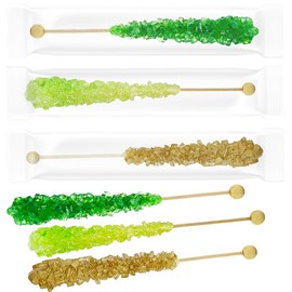 Fruidles Rock Candy Lollipops, Luck of the Irish Pops Candy Suckers, Color and Flavor Assortment, individually Wrapped - (Pack of 6)
