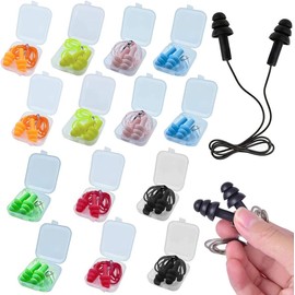 14 Pares de Tapones para los Oídos de Natación Reutilizables - Tapones para los Oídos Impermeables y de Gel de Sílice para Dormir, Nadar, Roncar y Lugares Ruidosos