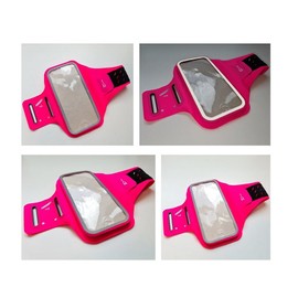 DFV mobile - Professionelle Abdeckung Chinlon-Lycra Armband Sport Laufen Fitness Radfahren für Honor 8A (2020) - Rosa