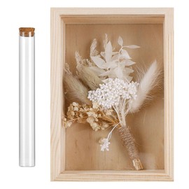 Wedding Money Gift Set, Includes Dried Flowers Test Tube, Wooden Box, Money Set, Money Gift Packaging Wedding for Newlyweds, Dried Flower Test Tube Gift Box