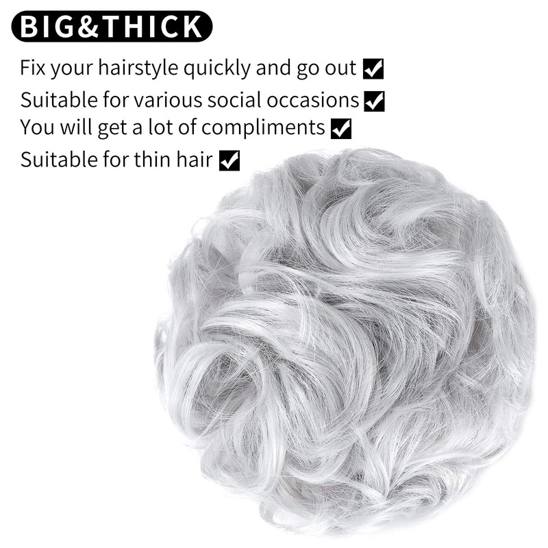 Messy Bun Hair Scrunchie 2PCS Hair Extension Ponytail With Elastic