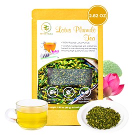 Dried Lotus Plumule 2.82 Oz, Re-steep Lotus Seed Core Tea, Refreshing & Fragrant, Mind Calm & Relax, No Additives, No Caffeine, Vietnamese Roasted Lotus Seed Heart, Vacuum Sealed