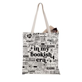 JTOUK Reading Lover Gift In My Bookish Era Tote Bag Bookworm Reader Gift Book Club Grocery Bag (My Bookish Tote EU)