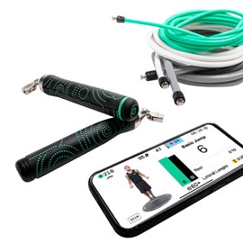 Crossrope AMP Smart Jump Rope Set with 1/4 LB, 1/2 LB & 1LB Jump Ropes – Bluetooth-Connected, High-Intensity Jump Rope Fitness Training for High Calorie Burn and Cardio - Small - Membership Required