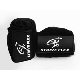 STRIVE FLEX Weightlifting Wrist Wraps 12" Professional Quality Wrist Support with Heavy Duty Thumb Loop - Best Wrap for Powerlifting Competition, Strength Training, Bodybuilding (Black)