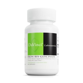 DAVINCI DaVinci Labs Iron Bis-Glycinate - Gentle Iron Supplement for Women & Men - Help Support Hemoglobin Production & Normal Energy Levels with Vitamin C & More* - Vegan - 60 Vegetarian Capsules