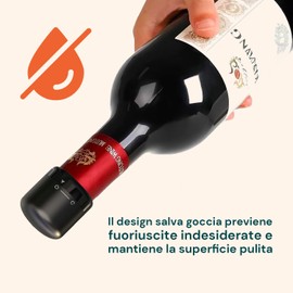 AVILIA Set 3 Tappi Sottovuoto per Vino in ABS - Chiusura Ermetica Anti-Ossidazione per Bottiglie Aperte - Conservatore di Freschezza per Vino Rosso, Bianco e Rosato - Riutilizzabili e Sicuri - Nero