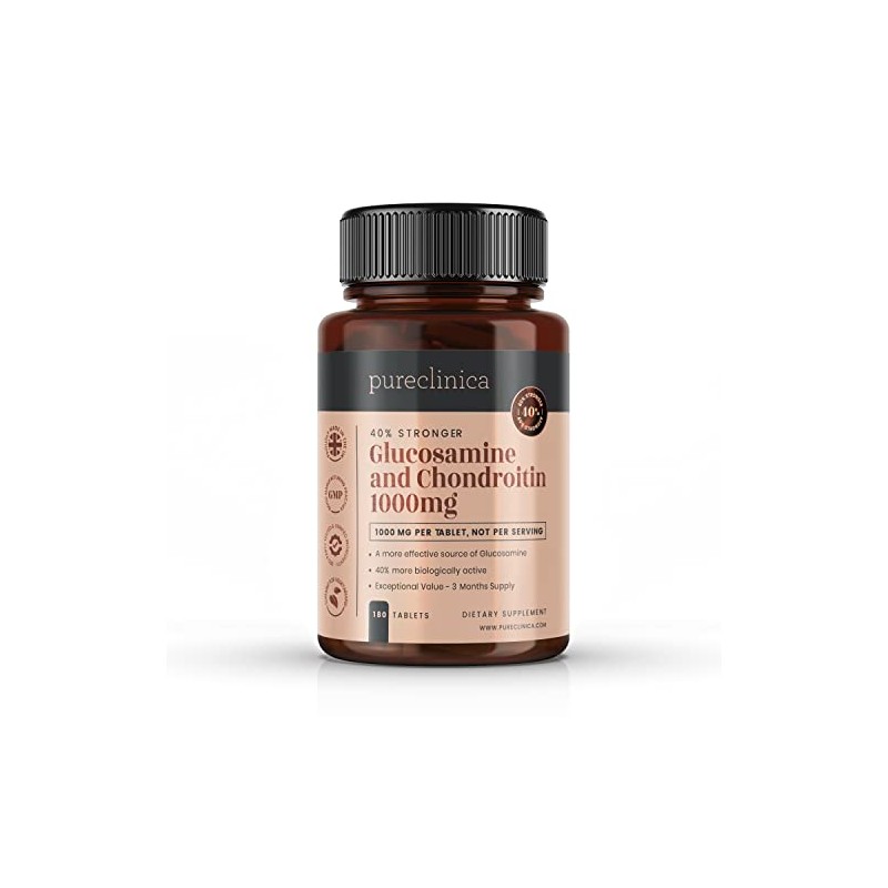Pureclinica Glucosamine HCL and Chondroitin 1000mg X 180 Tablets -