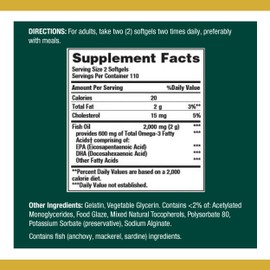 Nature's Bounty Fish Oil 1000 mg Coated Softgels, 220 Count